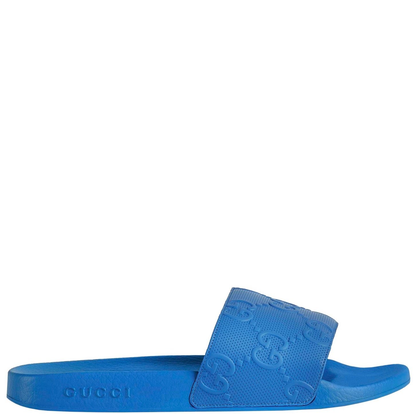 Gucci Blue Rubber GG Sliders - DANYOUNGUK