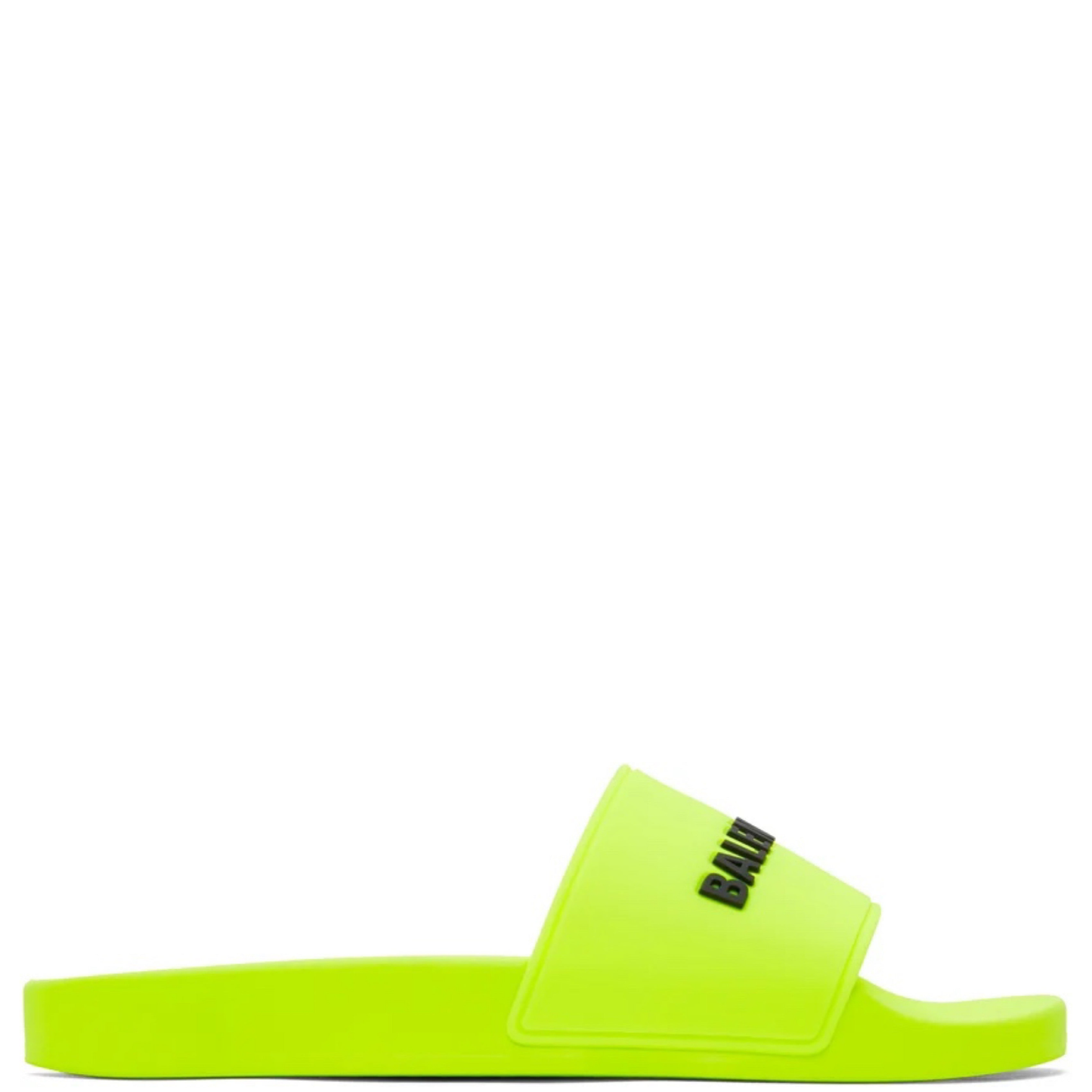 Womens Balenciaga Black & Lime Logo Sliders - DANYOUNGUK