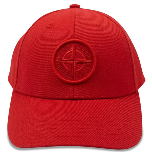 Stone Island Red Embroidered Cap - DANYOUNGUK