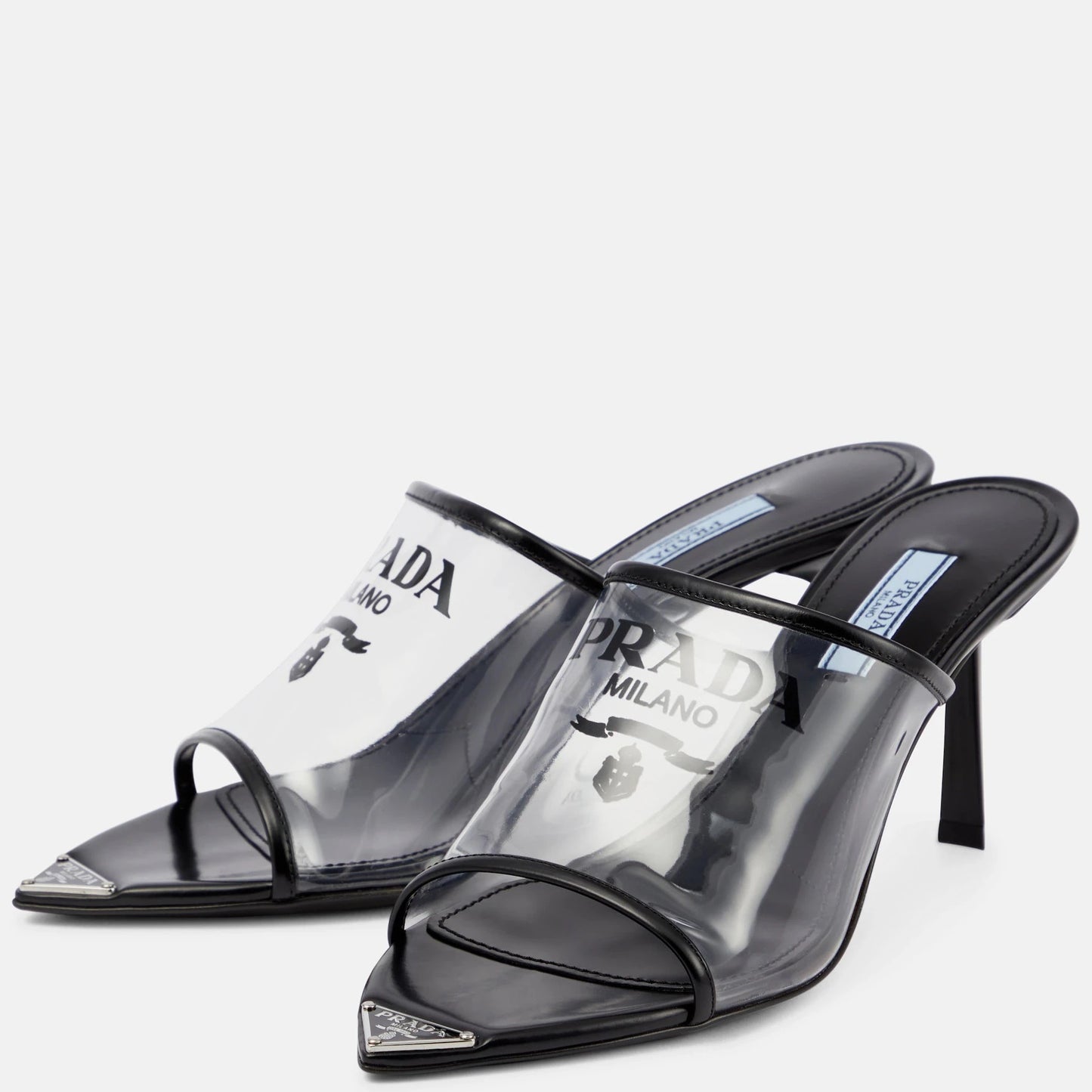 Womens Prada Logo PVC Heels - DANYOUNGUK