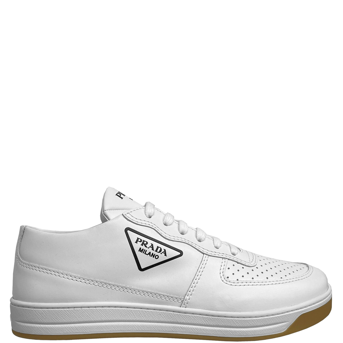 Prada White Leather Logo Trainers - DANYOUNGUK