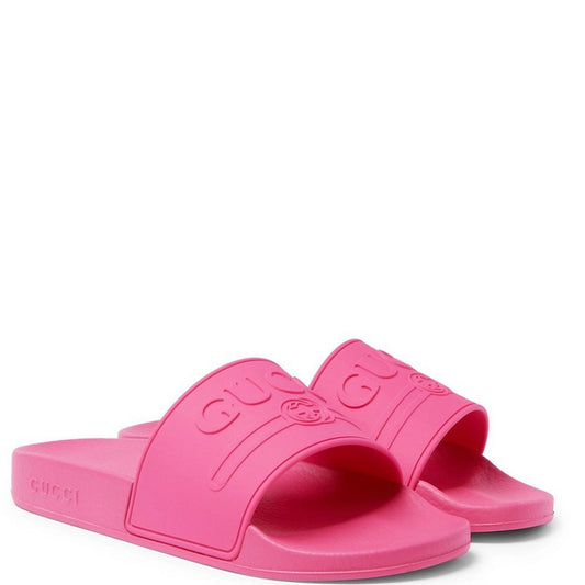 Gucci Pink Rubber Sliders - DANYOUNGUK