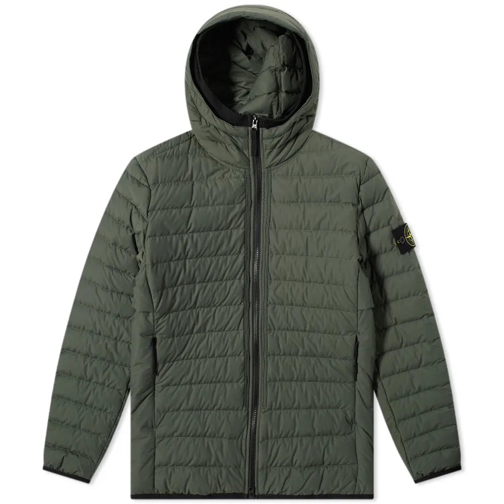 Stone Island Quilted Hood Jacket - Green