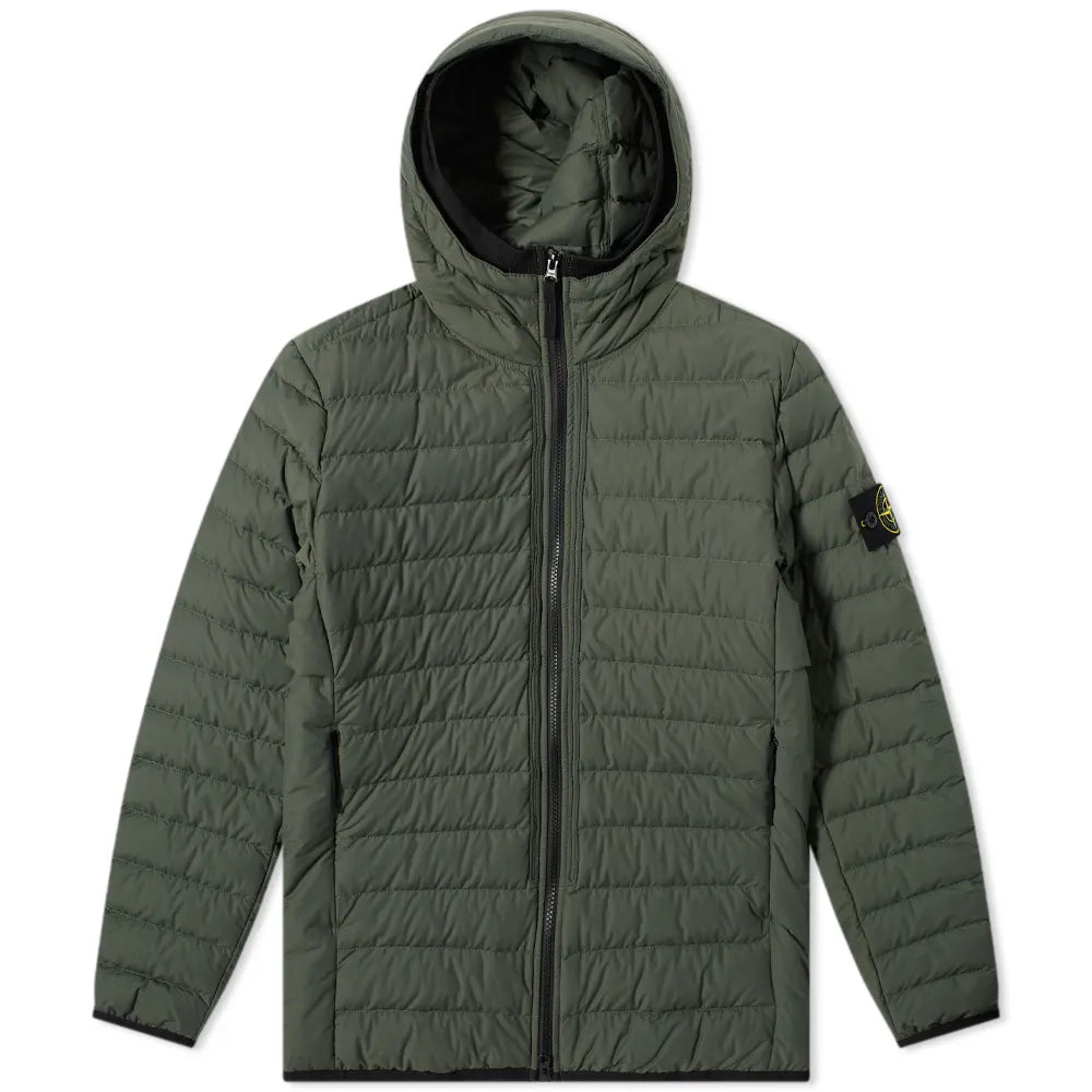 Stone island garment dyed 2025 micro yarn hooded down jacket