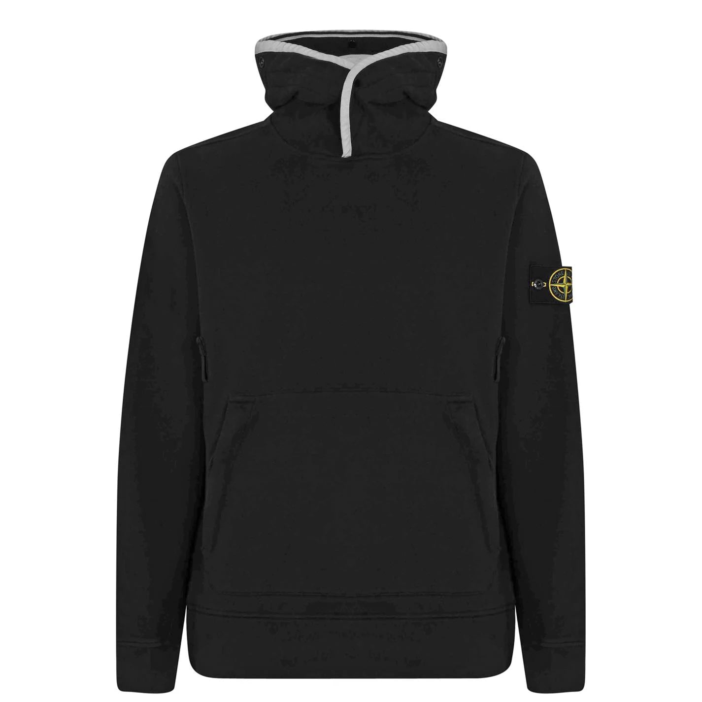 Black hoodie top stone island