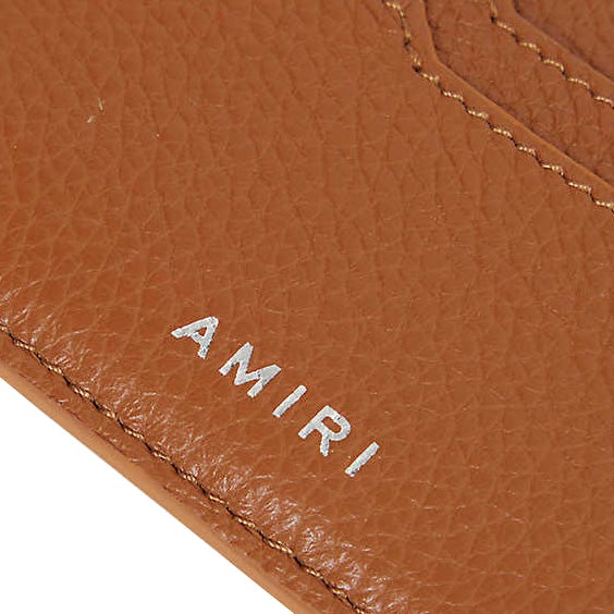 Amiri Brown Leather Logo Cardholder Cardholder AMIRI