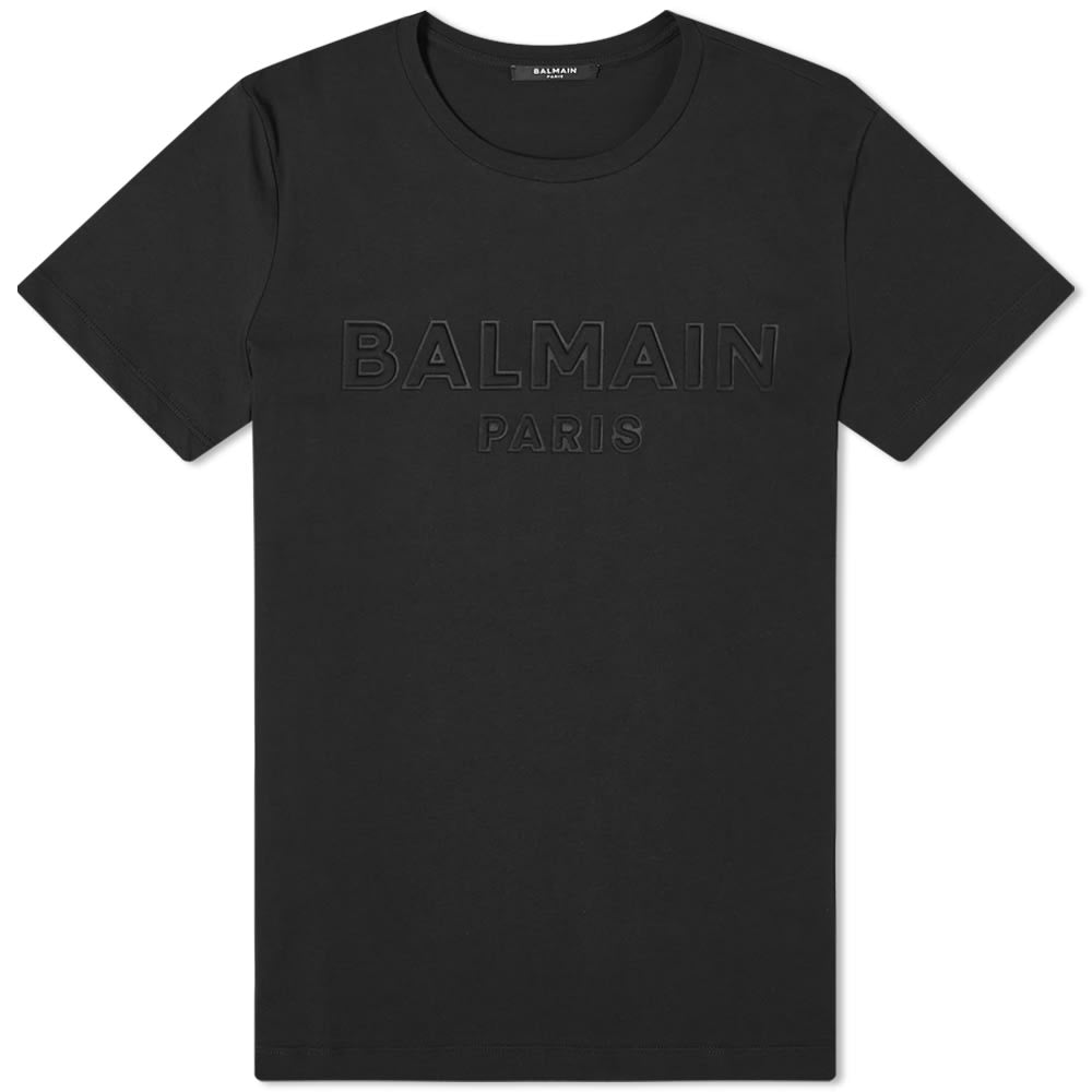 Balmain Black Embossed Logo T-Shirt T-Shirt Balmain