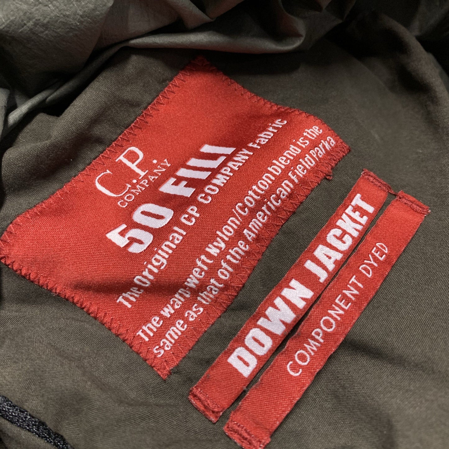 CP Company Dark Khaki Long Down Coat - DANYOUNGUK