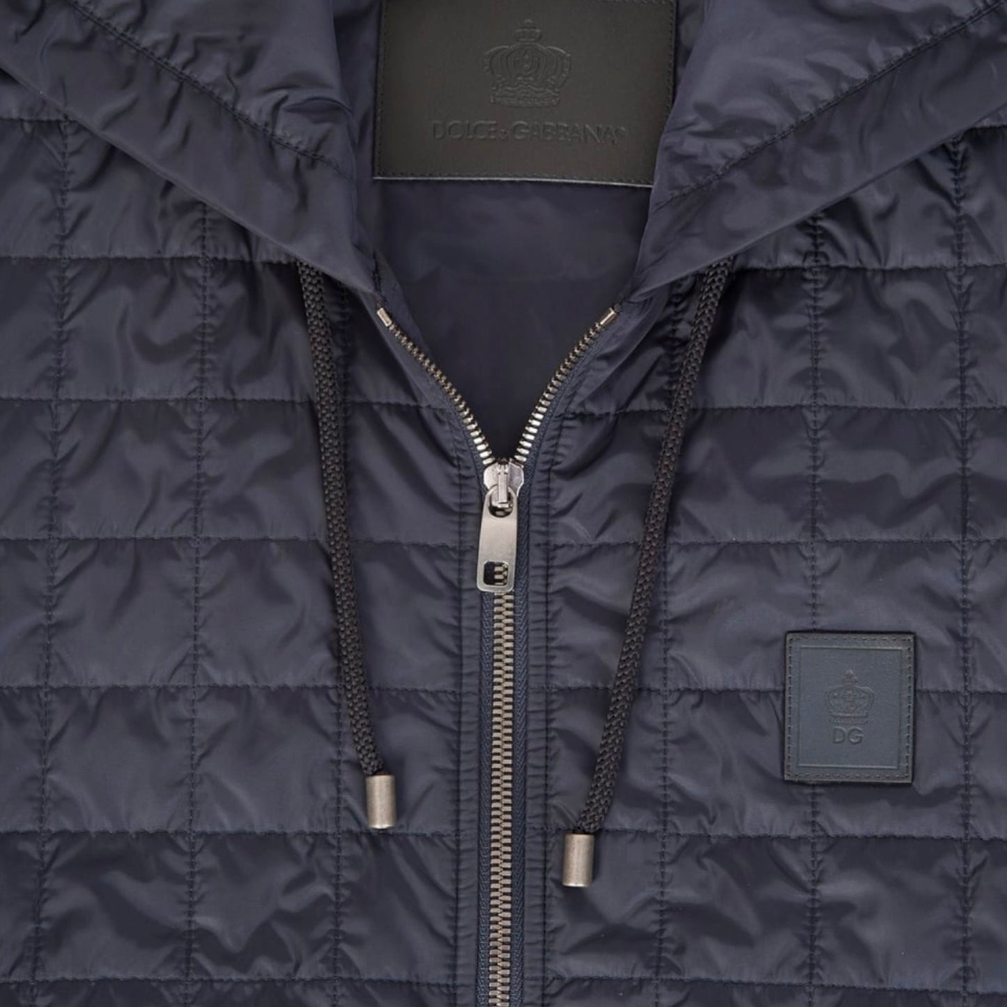 Dolce & Gabbana Navy Hooded Gilet Bodywarmer Dolce & Gabbana