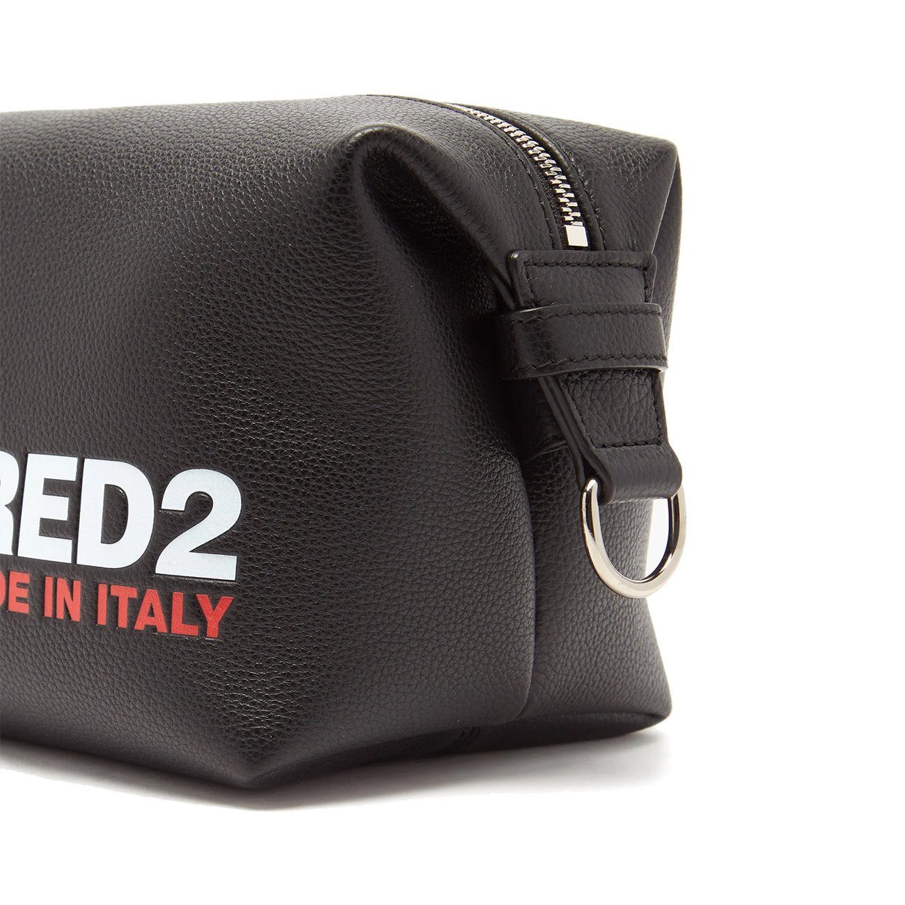 DSQUARED2 Black Leather Logo Washbag Washbag DSQUARED2