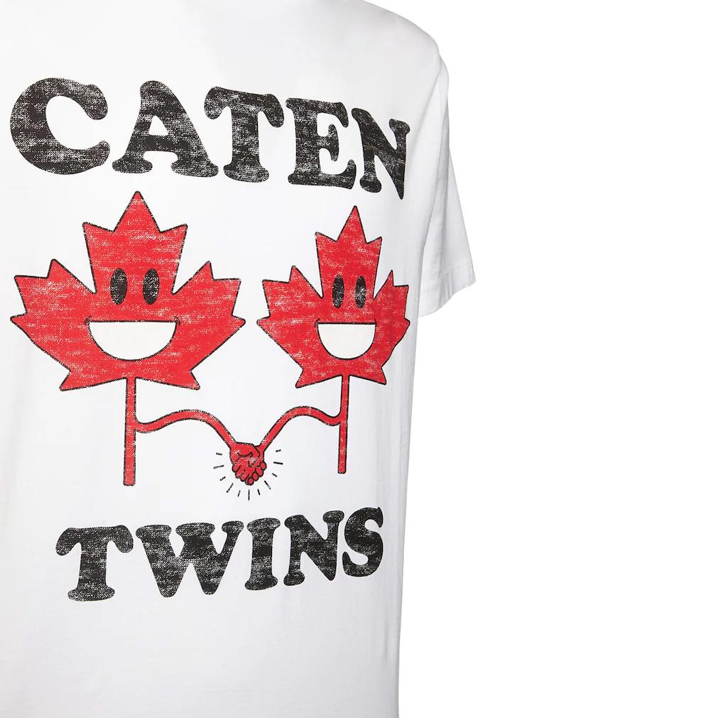 DSQUARED2 White Print Caten T-Shirt T-Shirt DSQUARED2