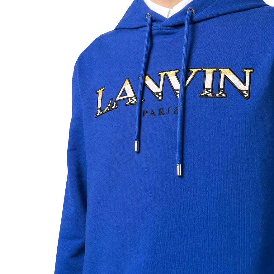 Lanvin Blue Embroidered Logo Hoodie Hoodie Lanvin