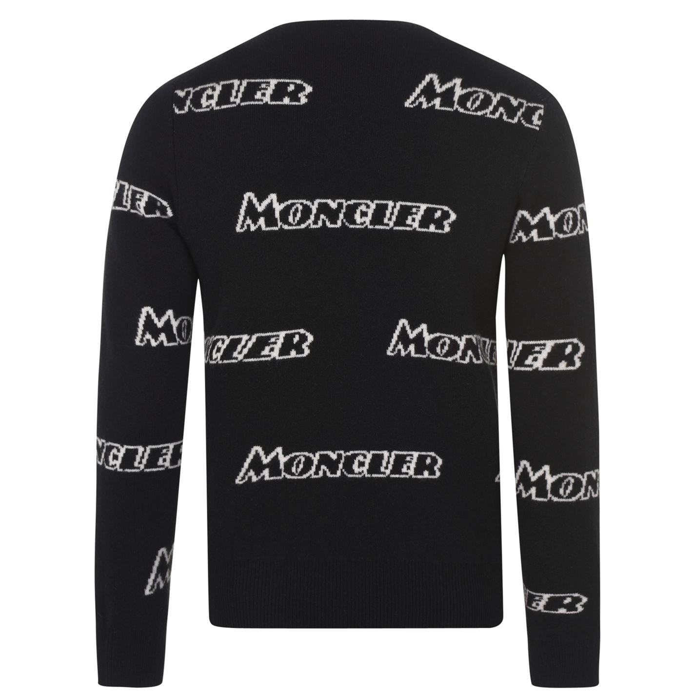 Moncler Black Slim All Over Print Knit Knitwear Moncler