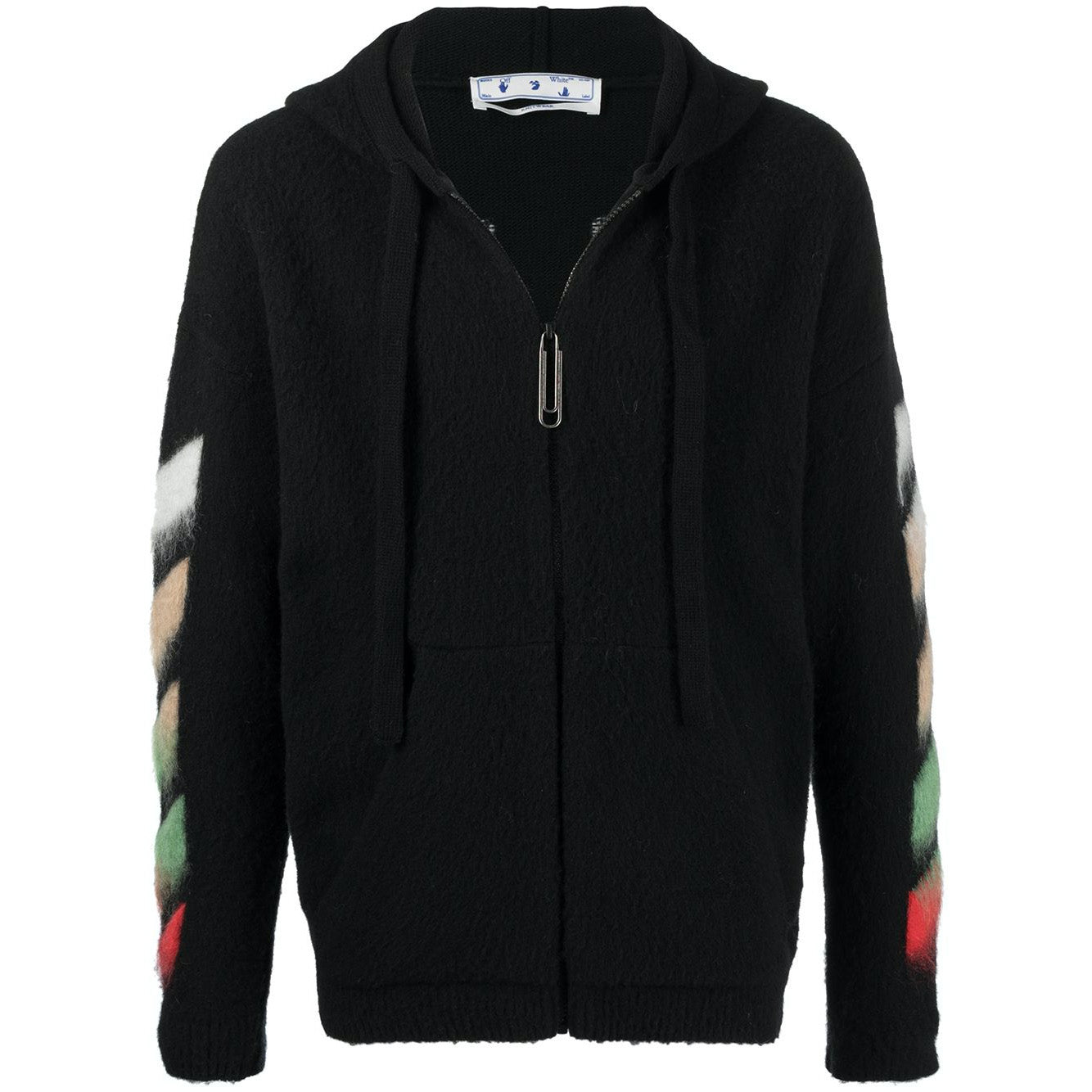 Off-White Black Brushed Zip Hoodie Hoodie Off-White