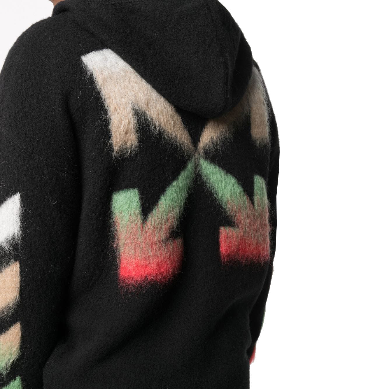 Off-White Black Brushed Zip Hoodie Hoodie Off-White