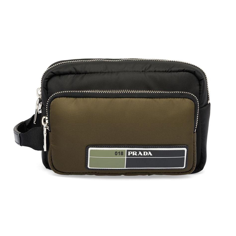 Prada logo patch pouch Clearance