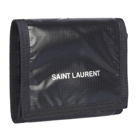 Saint Laurent Black Logo Wallet Wallet Off-White