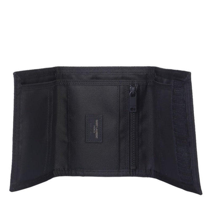 Saint Laurent Black Logo Wallet Wallet Off-White