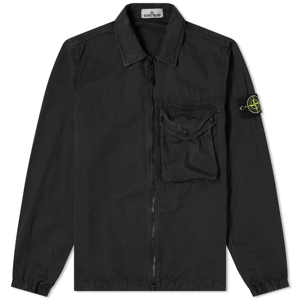 Stone island black outlet overshirt jacket