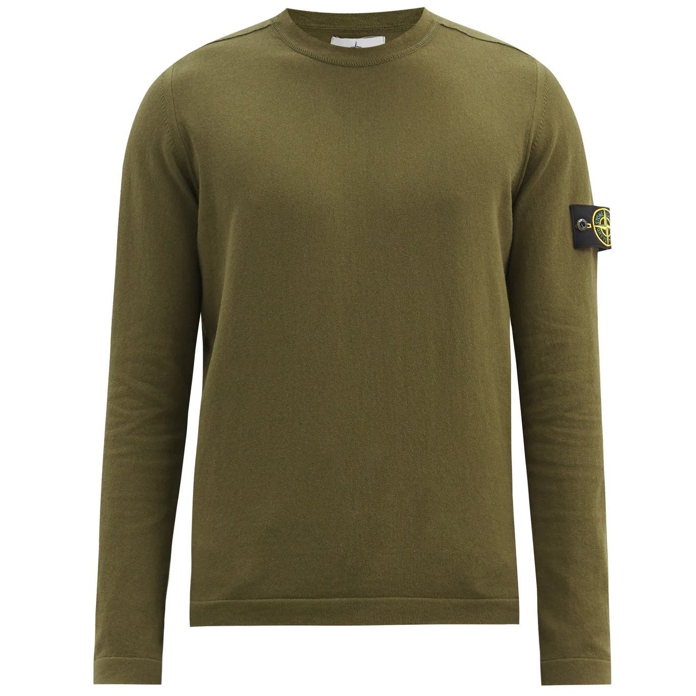 Stone Island Khaki Knit Crewneck Knitwear Stone Island