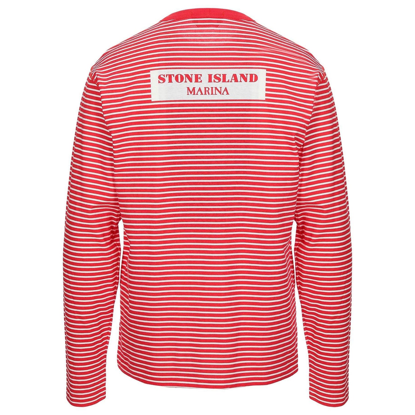 Stone Island Marina Red Striped Long Sleeve Tee T-Shirt Stone Island