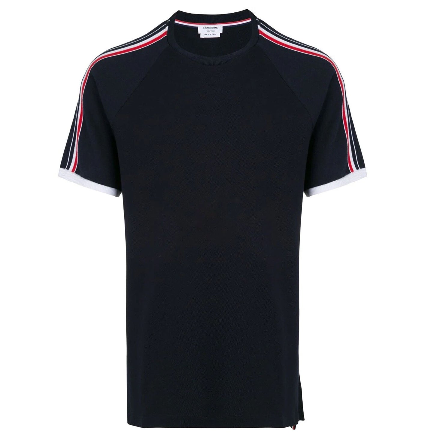 Thom Browne Navy Pique Tape T Shirt T-Shirt Thom Browne