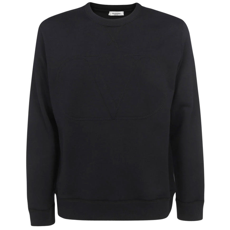 Valentino Black Applique Logo Sweatshirt Sweatshirt Valentino