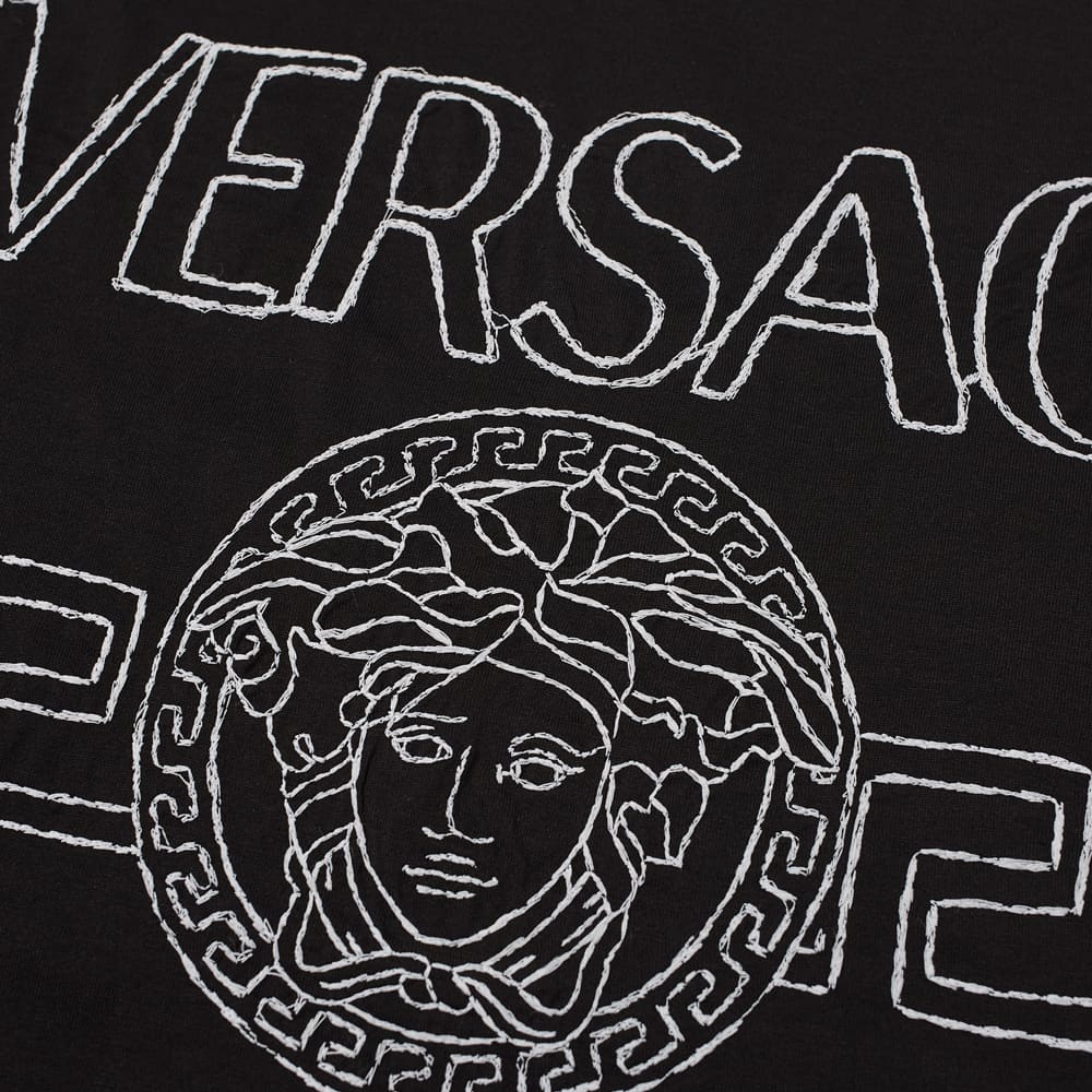 Versace Black Embellished Logo T-Shirt T-Shirt Versace