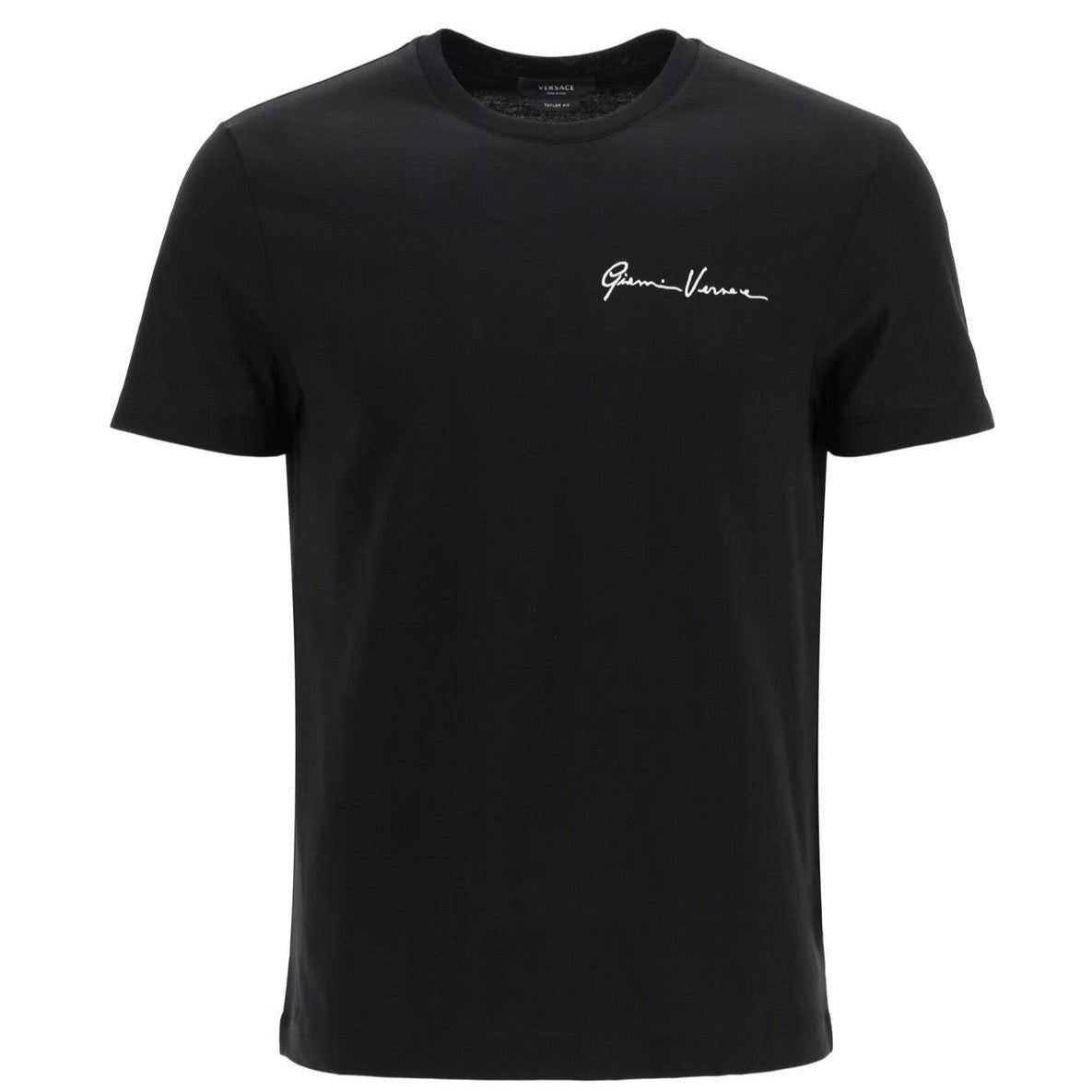 Versace Black Signature Embroidered T-Shirt T-Shirt Versace
