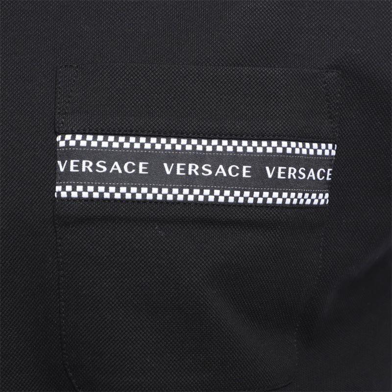 Versace Black Tape Pocket Polo Shirt Polo Shirt Versace