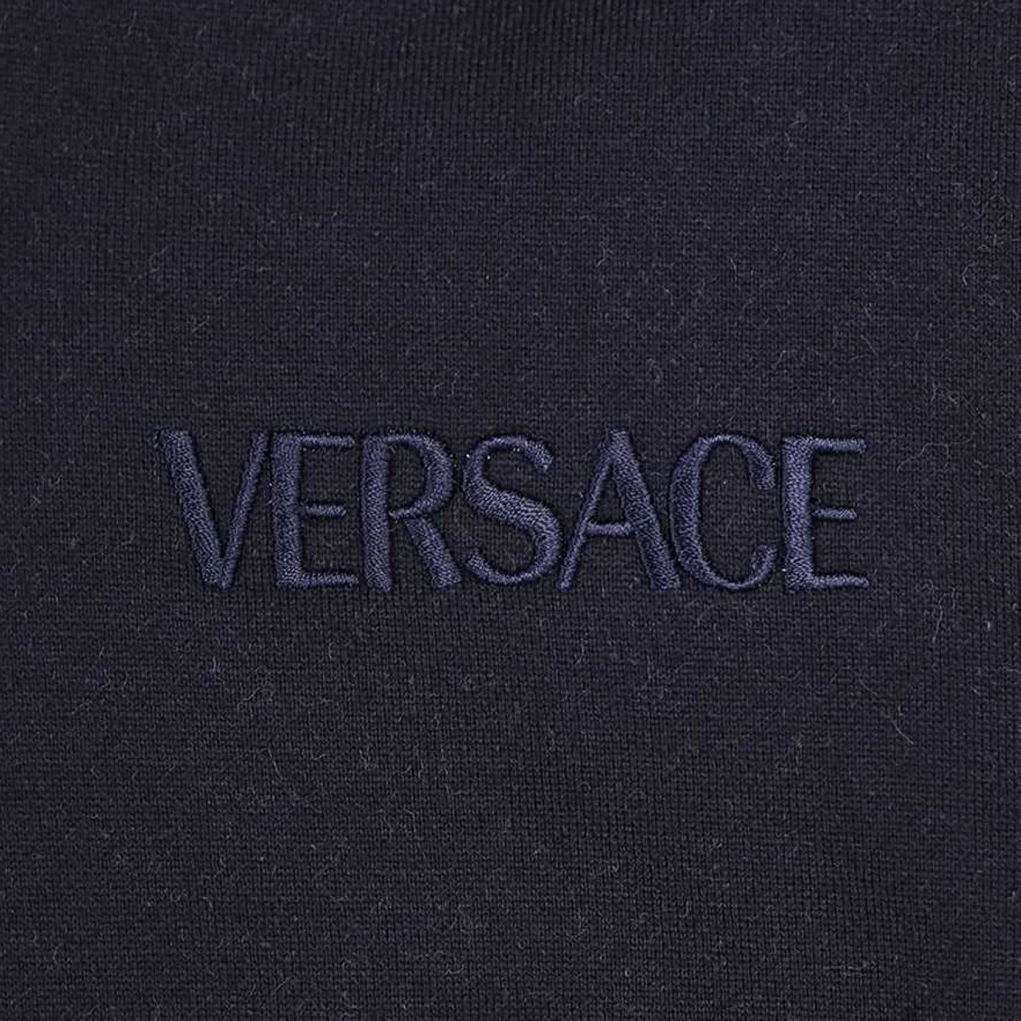 Versace Cashmere Logo Trim Hoodie Hoodie Versace
