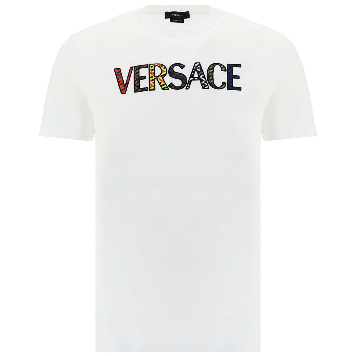Versace White Embroidered Logo T-Shirt T-Shirt Versace