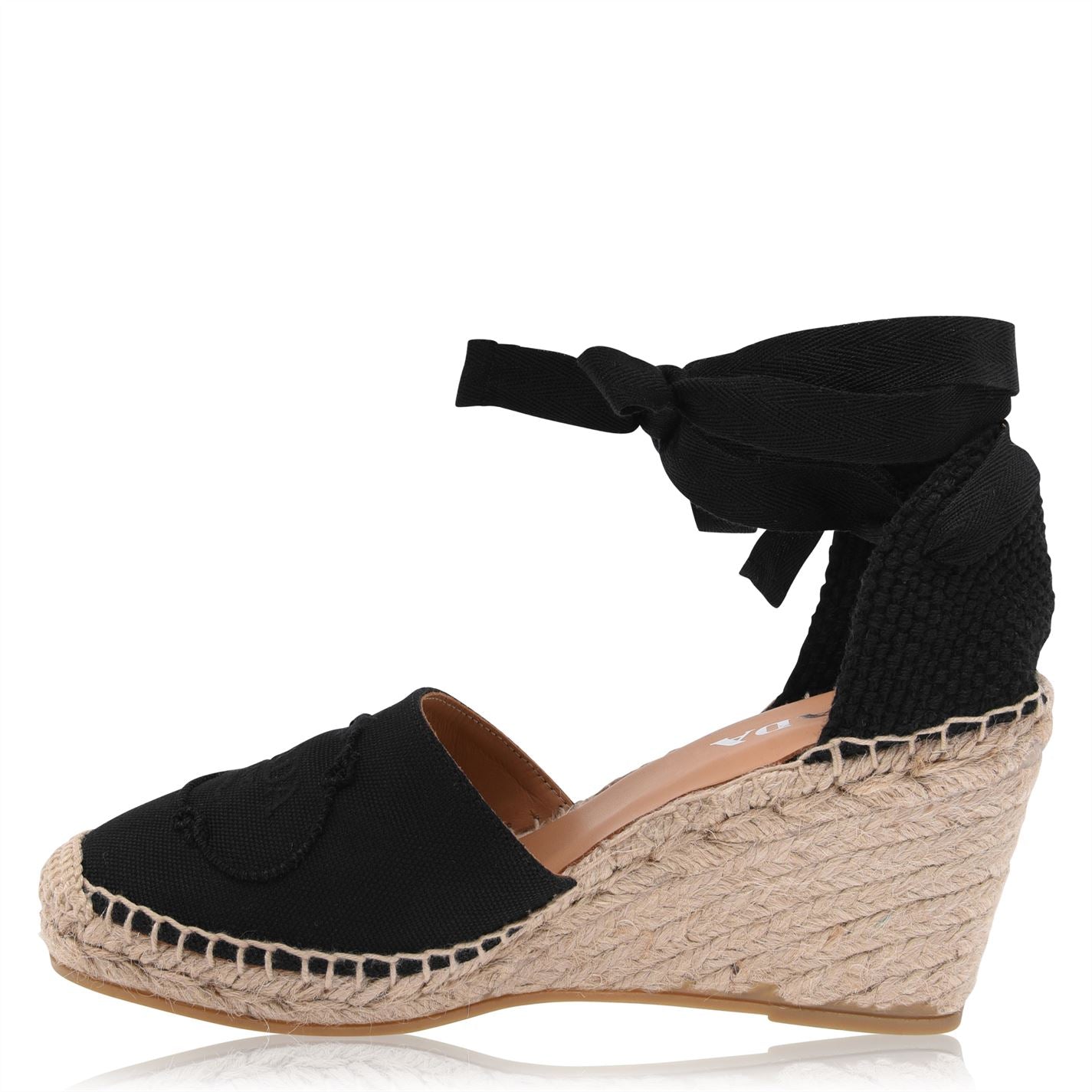 Womens Prada Black Logo Wedges Womens Heels Prada