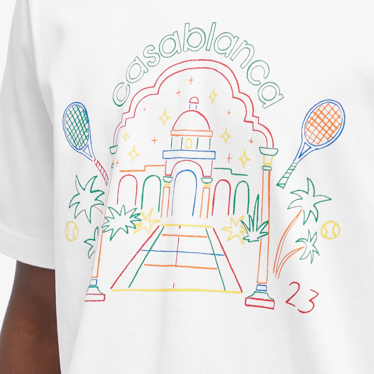 Casablanca White Logo T-Shirt - DANYOUNGUK