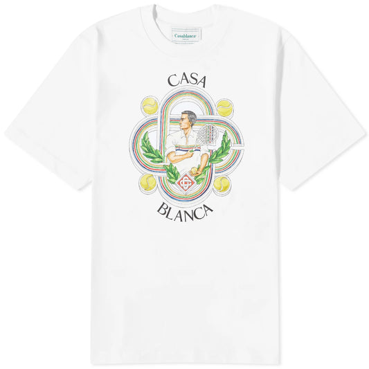 Casablanca White Logo T-Shirt - DANYOUNGUK