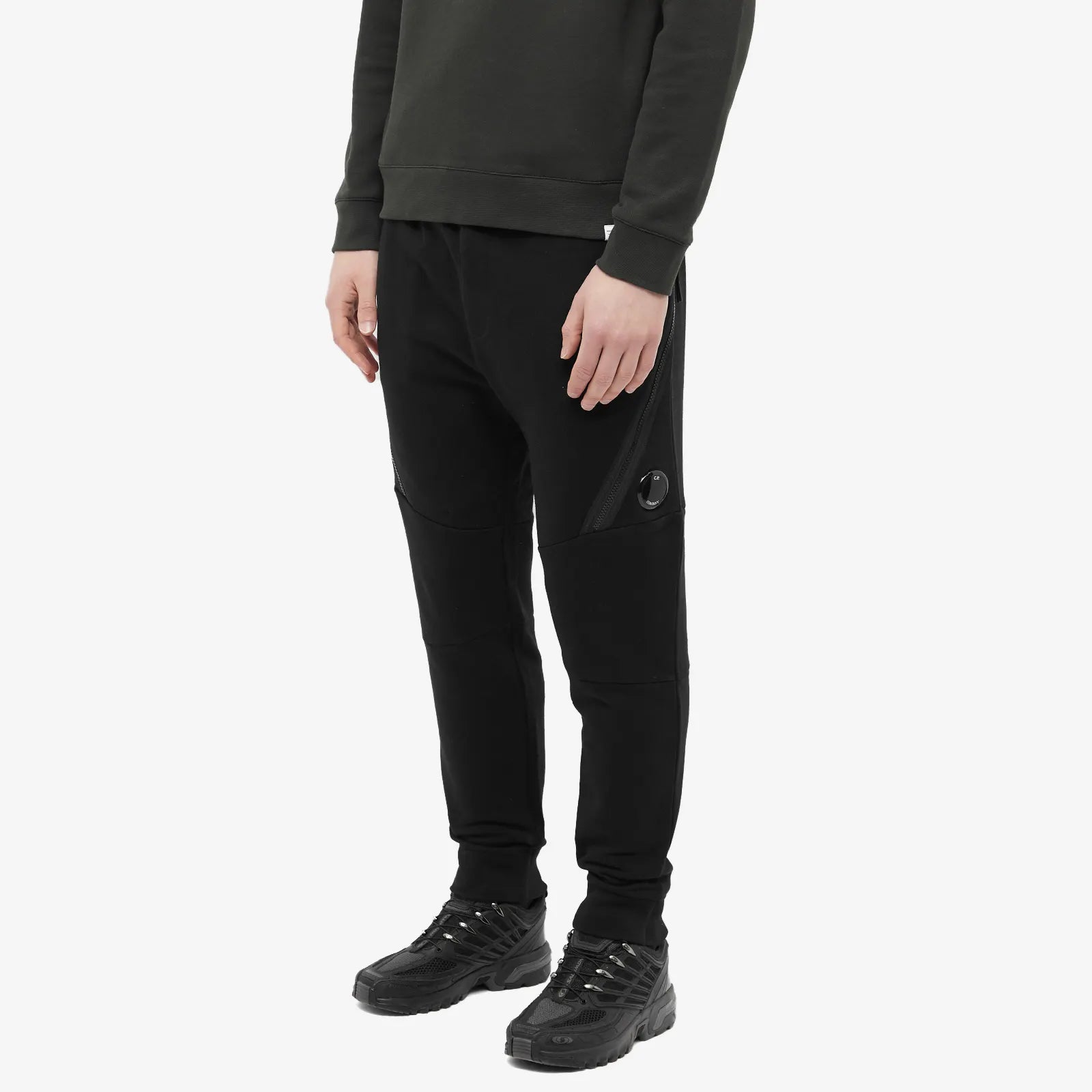 Cp company lens jogging bottoms black 2025