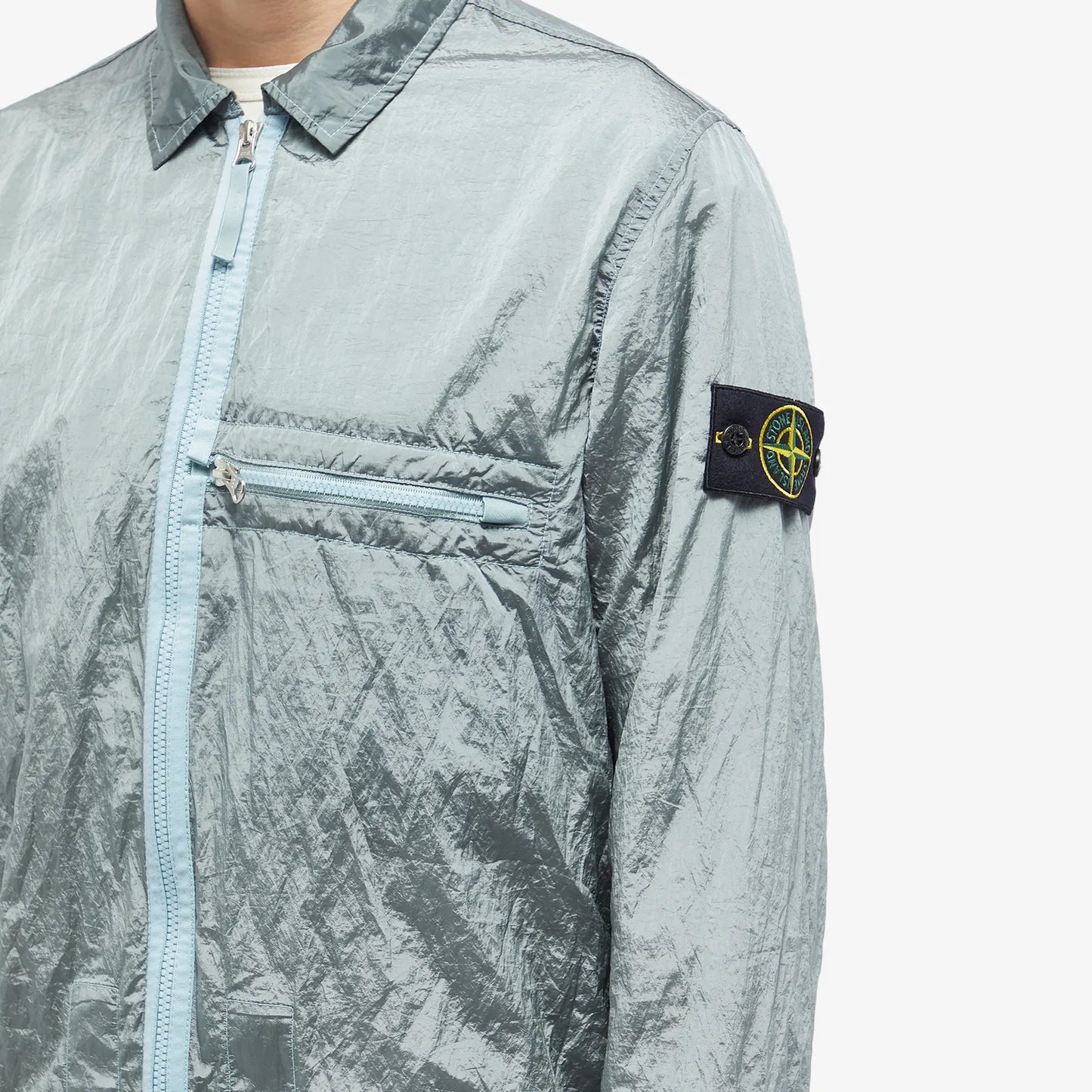 Stone island 2025 overshirt silver