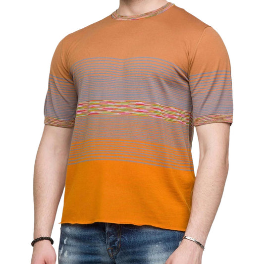 Missoni Orange Striped Wool T-Shirt