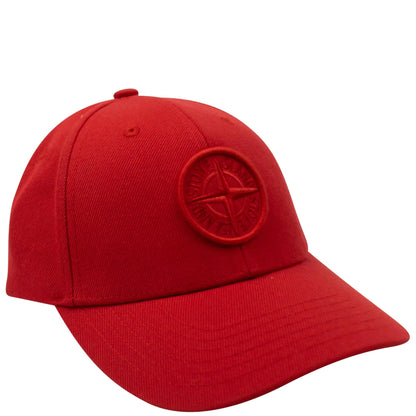 Stone Island Red Embroidered Cap - DANYOUNGUK