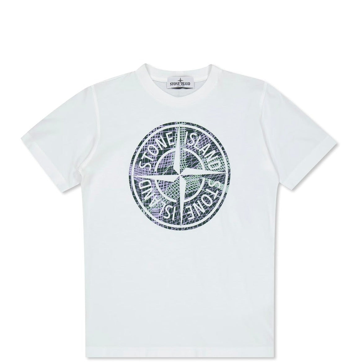 Kids Stone Island White Logo T-Shirt - DANYOUNGUK