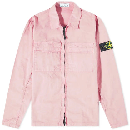 Stone Island Supima Cotton Twill Zip Overshirt - DANYOUNGUK