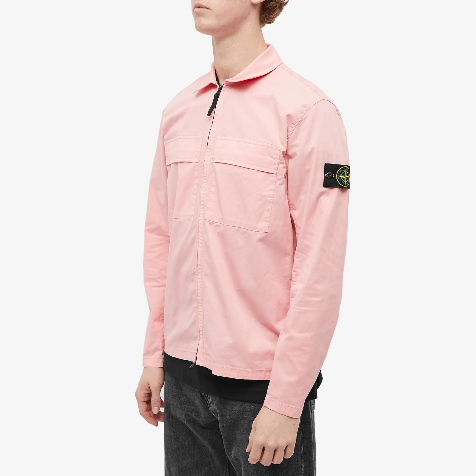 Stone Island Supima Cotton Twill Zip Overshirt - DANYOUNGUK