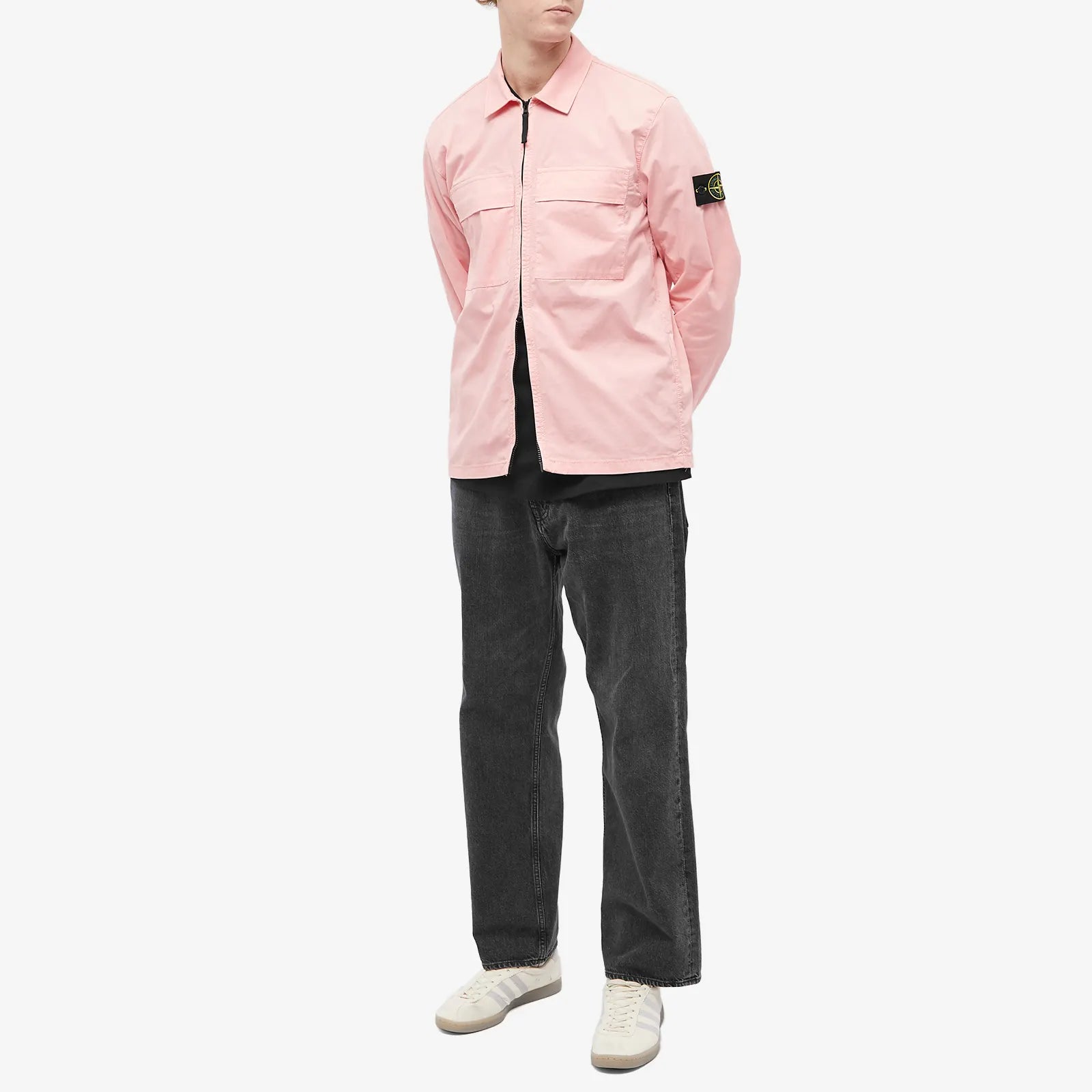 Stone Island Supima Cotton Twill Zip Overshirt - DANYOUNGUK