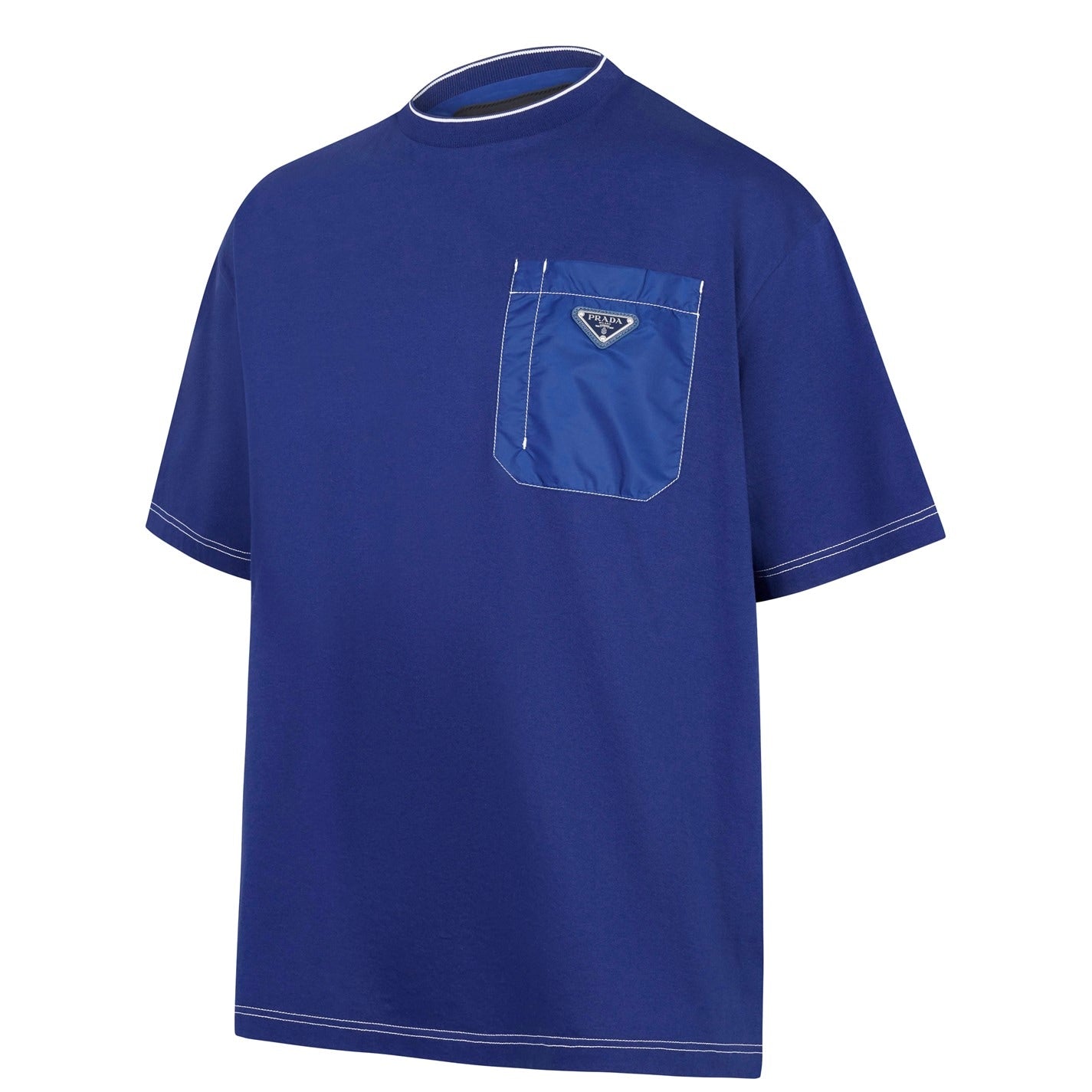 Prada Blue Plaque Logo T-Shirt - DANYOUNGUK