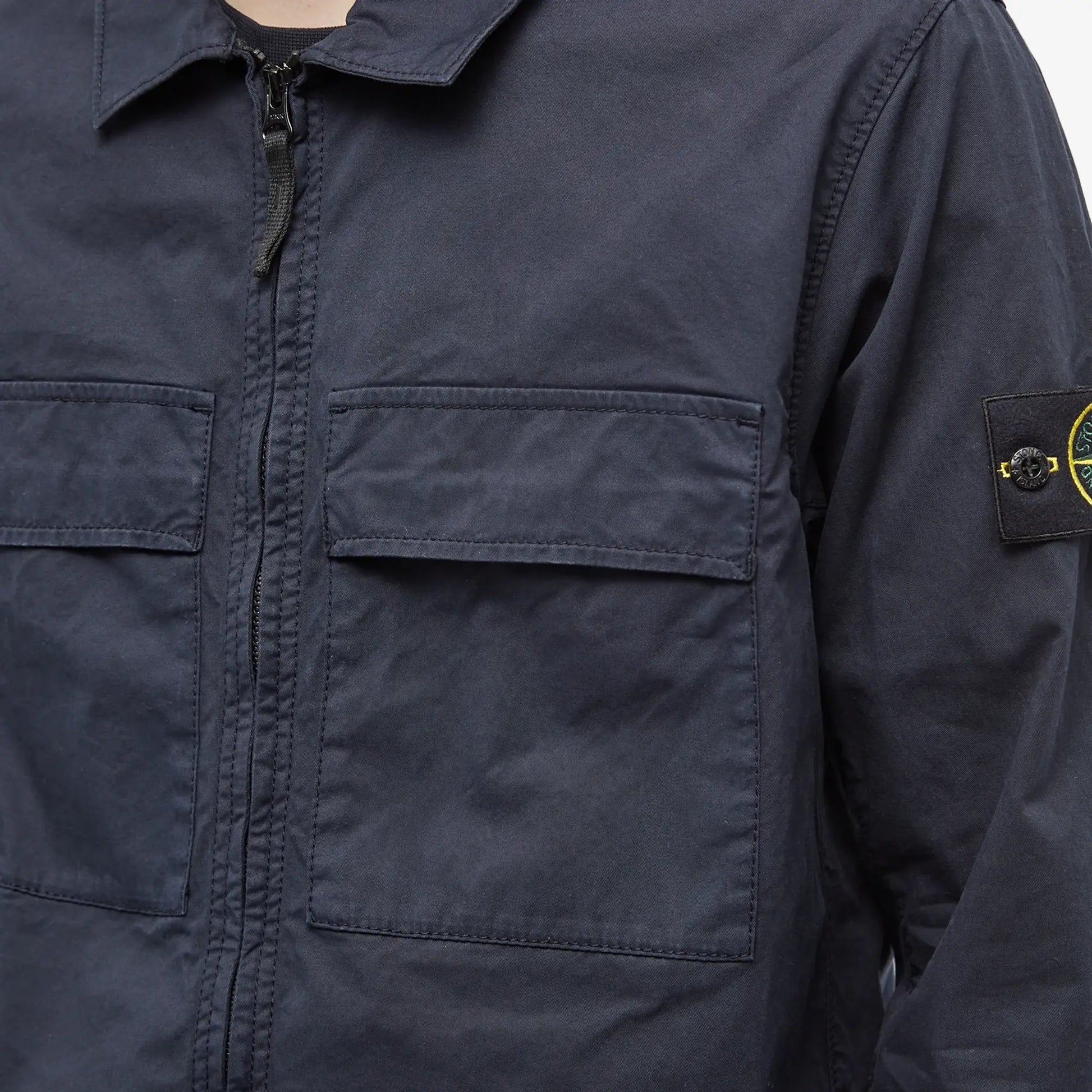 Stone Island Supima Cotton Twill Zip Overshirt - DANYOUNGUK