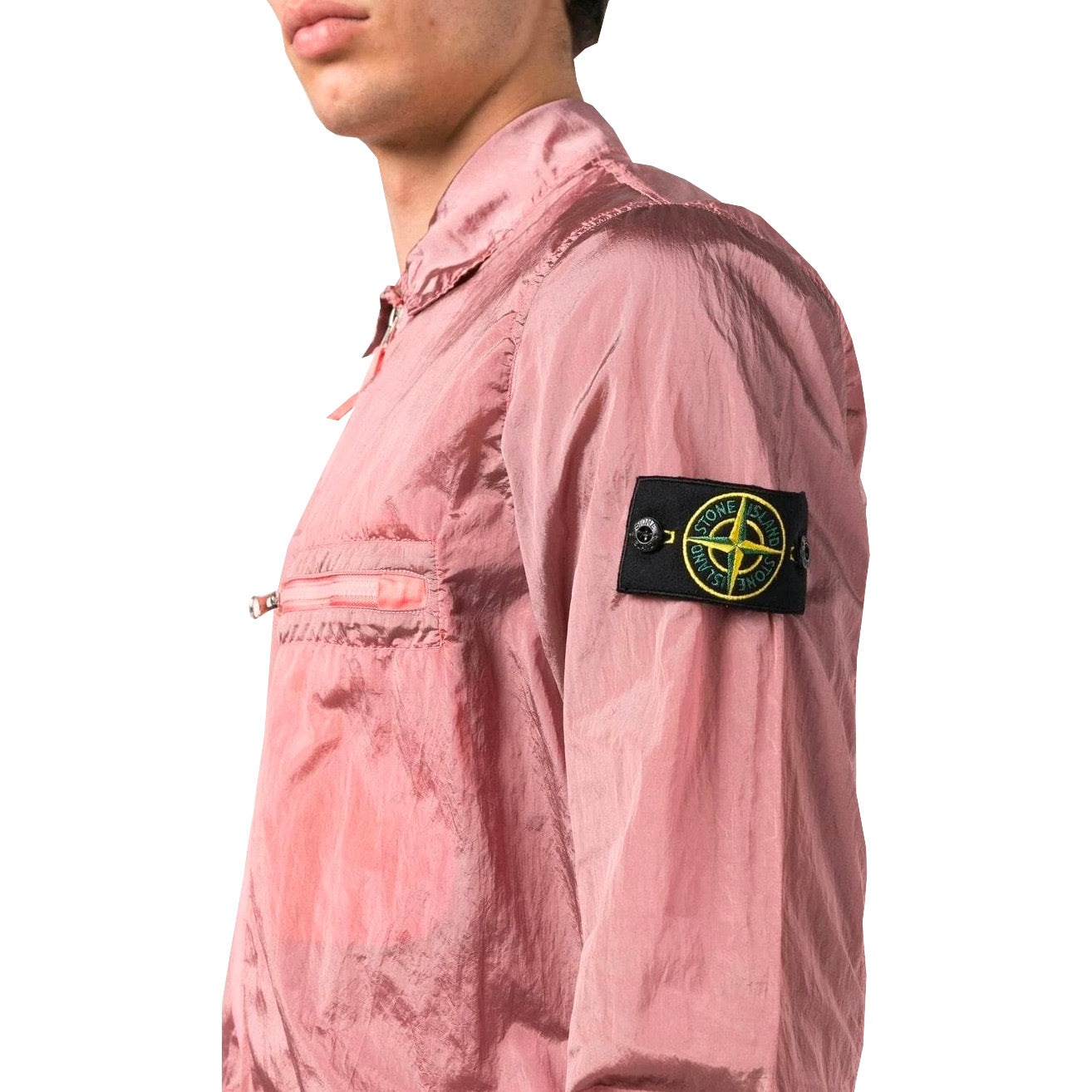 Stone island nylon 2025 metal overshirt pink