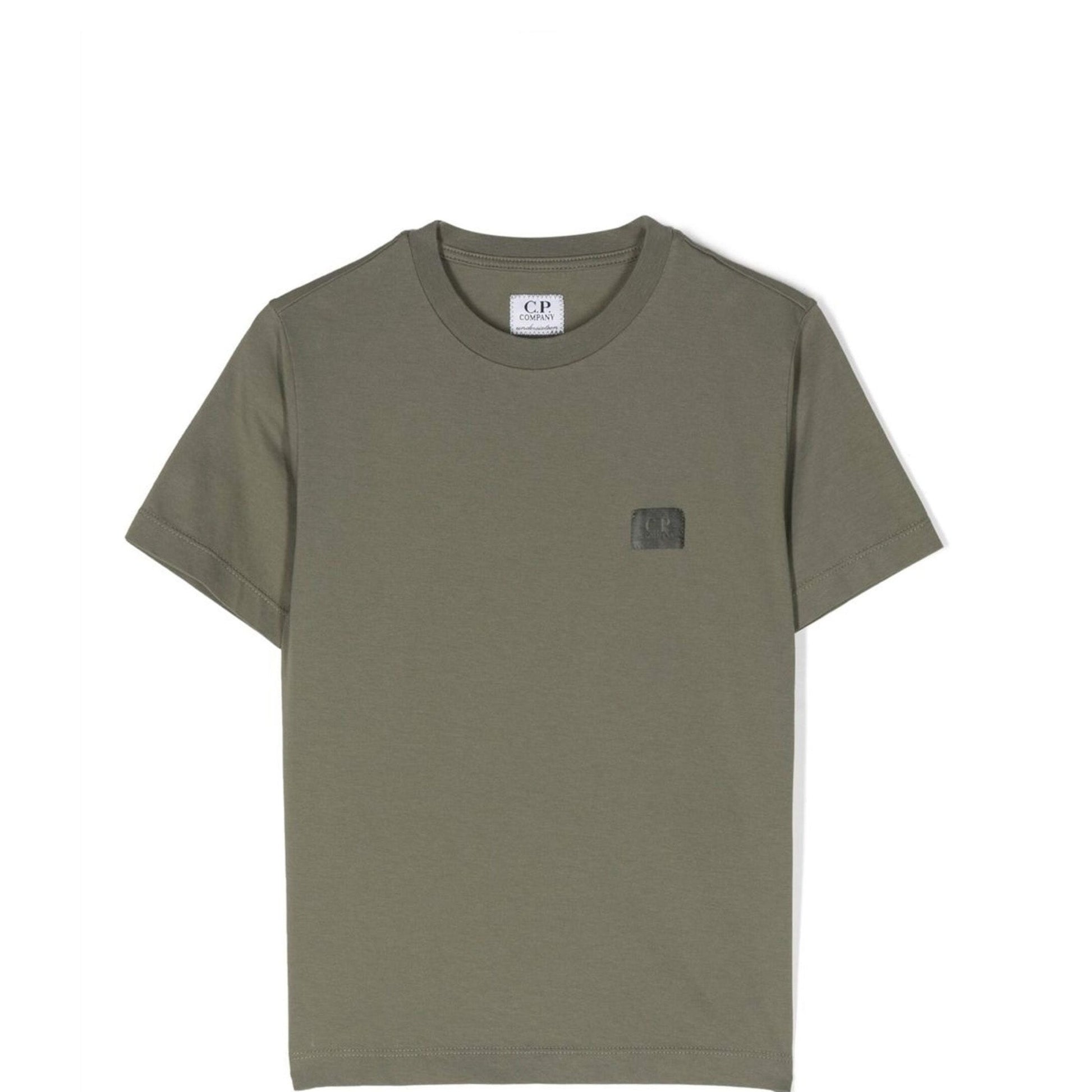 Kids CP Company Khaki Logo T-Shirt - DANYOUNGUK