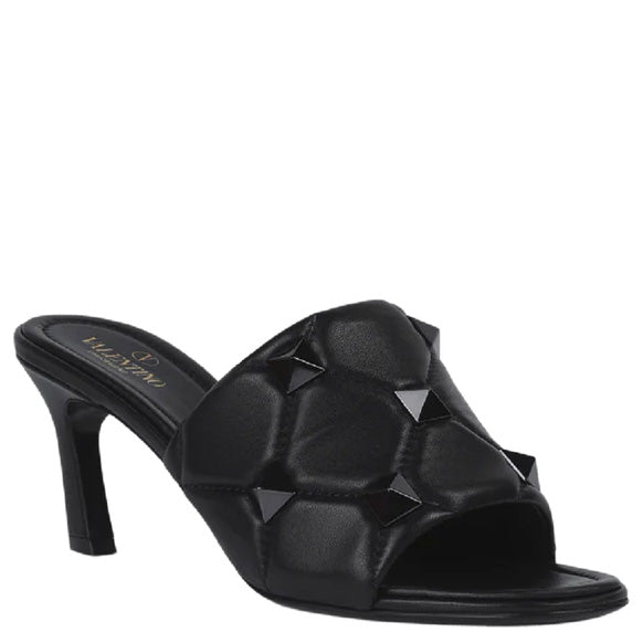 Valentino Black Quilted Studded Heels - DANYOUNGUK