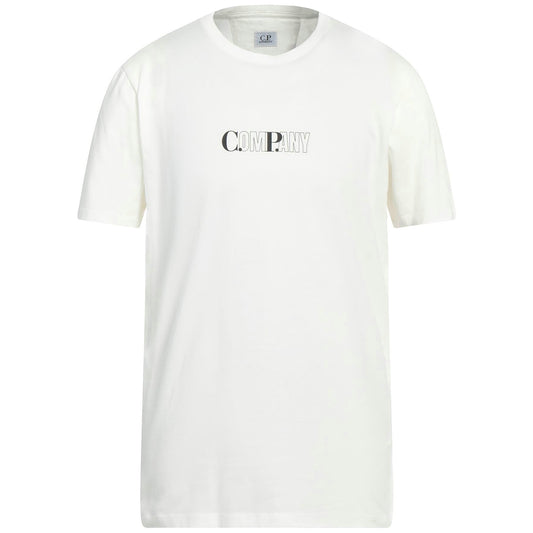 CP Company White Bold CP Logo T-Shirt - DANYOUNGUK