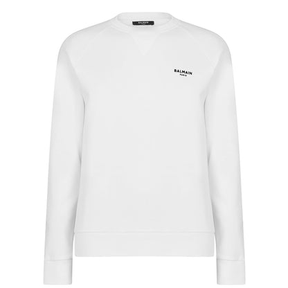 Balmain White Small Logo Sweatshirt - DANYOUNGUK